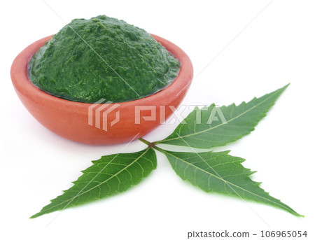 Medicinal neem leaves with ground paste 106965054