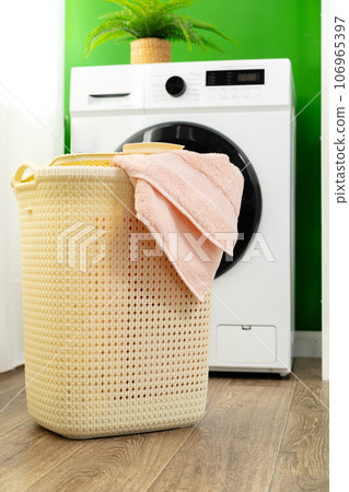 Close up of washing machine in a laundry room 106965397