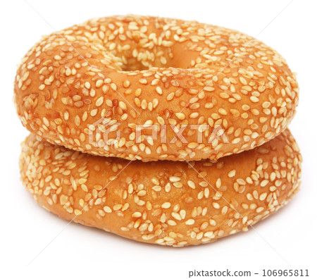 Doughnut over white background Doughnut over white background 106965811