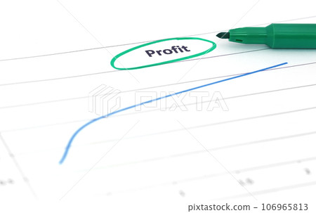 Sales chart with a signature pen Sales chart with a signature pen 106965813