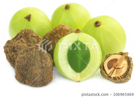 Dry and fresh amla Dry and fresh amla 106965869