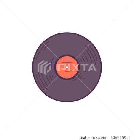 Gramophone or retro sound recorder vinyl LP flat vector illustration isolated. 106965991