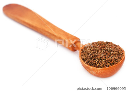 Ajwain seeds in a wooden spoon 106966095