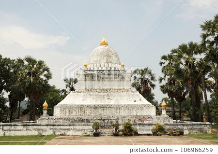 stupa in Wat Wisunnarat oldest temple in  luangprabang, luangprabang is one of world heritage site of unesco in northern of luang prabang 106966259