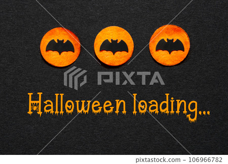 Black Halloween Background With Orange Dots And Text Halloween Loading 106966782