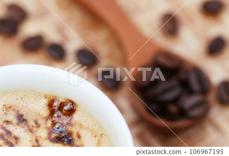 Coffee with roasted beans Coffee with roasted beans 106967195