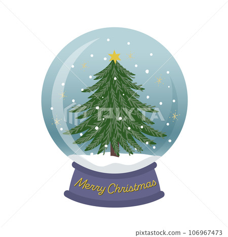 Christmas tree snow globe illustration 106967473