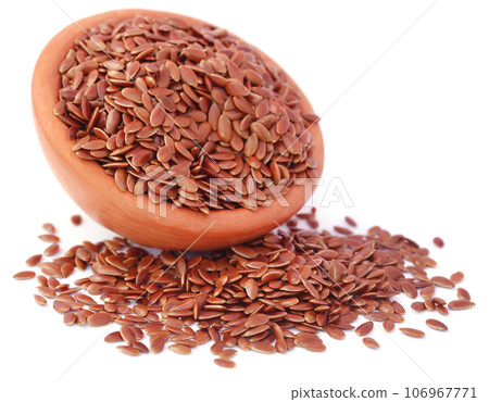 Flax seeds with pottery Flax seeds with pottery 106967771