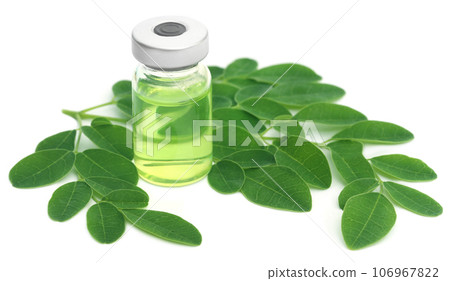 Moringa leaves with extract in a vial Moringa leaves with extract in a vial 106967822