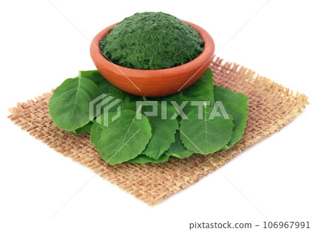 Medicinal holy basil with ground paste 106967991