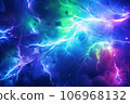 Abstract background featuring an array of electric currents and lighting bolts 106968132