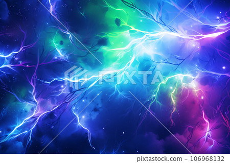 Abstract background featuring an array of electric currents and lighting bolts Abstract background featuring an array of electric currents and lighting bolts 106968132