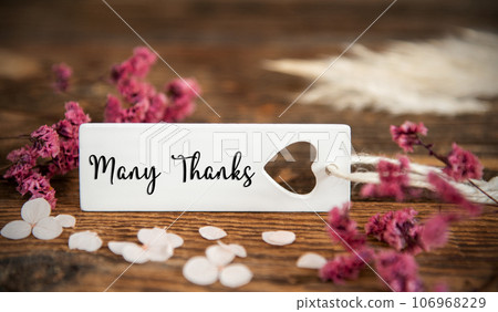 Natural Background With Label With Many Thanks 106968229