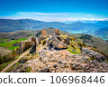 Panoramic view over Rocca Calascio in Abruzzo Gran Sasso National Park - Italy 106968446