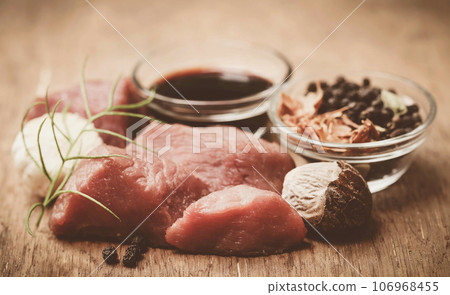 Raw beef with spices Raw beef with spices 106968455