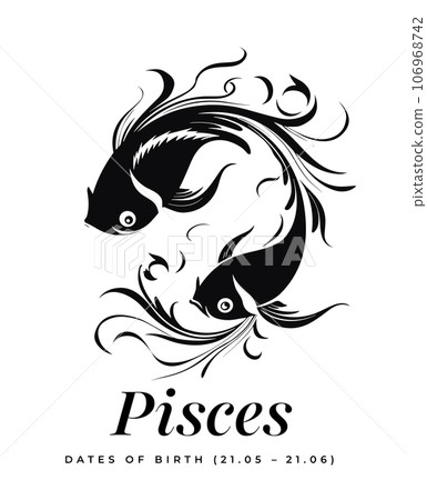 Pisces horoscope sign. Astrology. Birth Stock Illustration