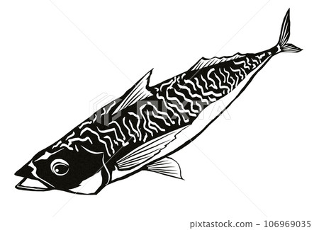 鯖魚簡單剪紙 106969035