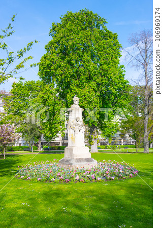 Monument to Verlaine created by Niederhausen. Luxembourg Gardens in Paris, France Monument to Verlaine created by Niederhausen. Luxembourg Gardens in Paris, France 106969174