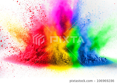 Scattered colorful powder AI generated image 106969286