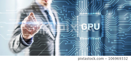 Tapping on the inscription GPU Graphic Processor Hardware Tech Tapping on the inscription GPU Graphic Processor Hardware Tech 106969332