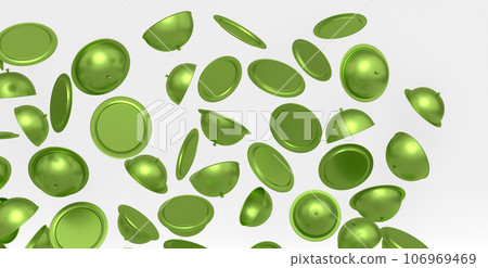 Many of flying trays with cloche ready to serve isolated on white background Many of flying trays with cloche ready to serve isolated on white background 106969469