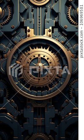 手绘卡通机械齿轮插画图片 106969581