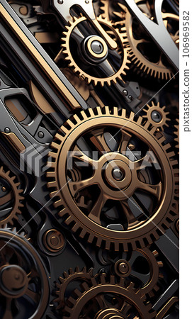 手绘卡通机械齿轮插画图片 106969582