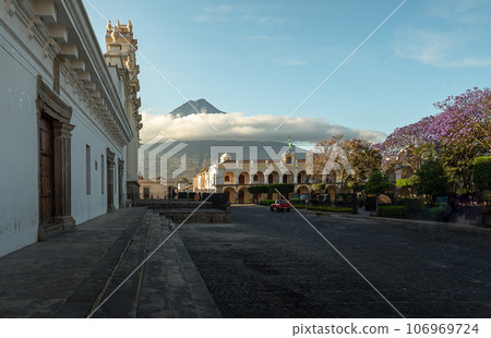 Cathedral San Jose, Antigua, Guatemala with a view of Agua Volcano Cathedral San Jose, Antigua, Guatemala with a view of Agua Volcano 106969724