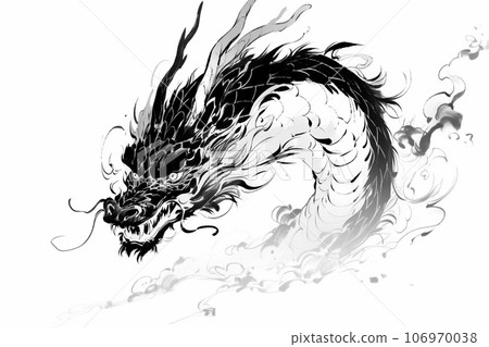龍水墨畫插圖生成ai 龍水墨畫插圖生成ai 106970038