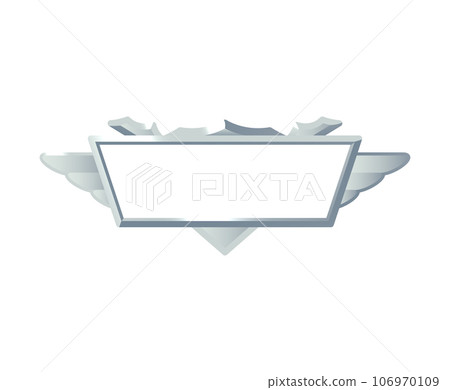 Metal silver signboard or frame design realistic vector illustration isolated. Metal silver signboard or frame design realistic vector illustration isolated. 106970109