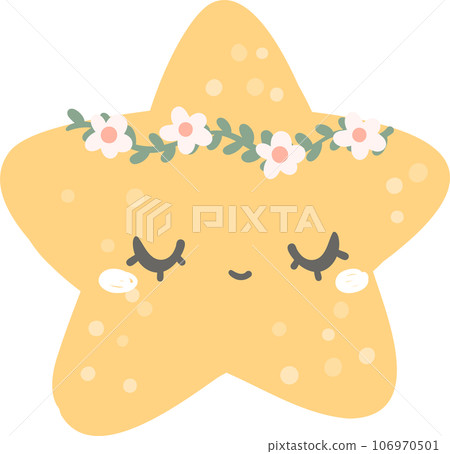 Cute and kawaii nursery sky element, crescent moon, star and cloud cartoon doodle hand drawing Cute and kawaii nursery sky element, crescent moon, star and cloud cartoon doodle hand drawing 106970501