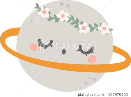 Cute and kawaii nursery sky element, crescent moon, star and cloud cartoon doodle hand drawing 106970503