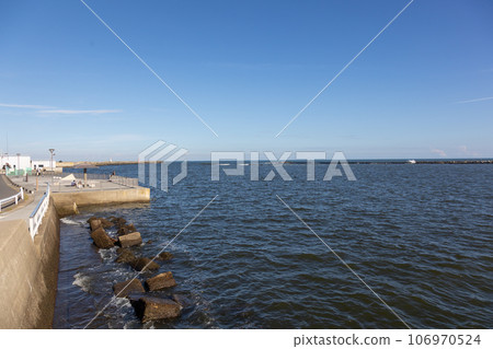 茨城縣中湊漁港的堤防 106970524