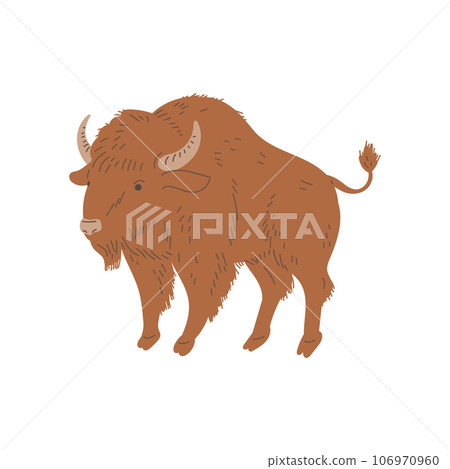 Buffalo or North American Bison animal flat vector illustration isolated. 106970960