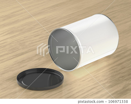 Empty white metal can 106971338