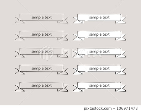 Handwritten ribbon illustration set Ribbon line vector Illustration material Hand drawn Vector hand 106971478