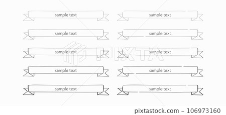 Handwritten ribbon illustration set line vector illustration material treatment Vector hand Handwritten ribbon illustration set line vector illustration material treatment Vector hand 106973160