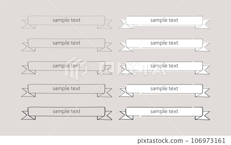 Handwritten ribbon illustration set line vector illustration material treatment Vector hand Handwritten ribbon illustration set line vector illustration material treatment Vector hand 106973161