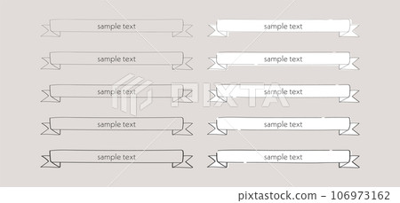 Handwritten ribbon illustration set line vector illustration material treatment Vector hand Handwritten ribbon illustration set line vector illustration material treatment Vector hand 106973162
