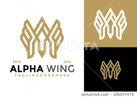 Letter A Alpha Wing Logo design vector symbol icon illustration Letter A Alpha Wing Logo design vector symbol icon illustration 106973478
