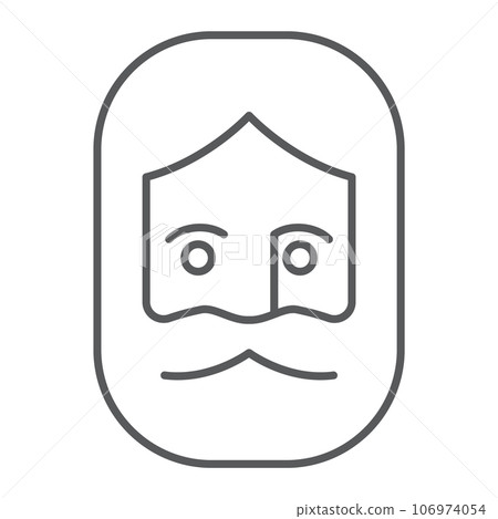 God thin line icon, christianity and lord, jesus christ sign, vector graphics, a linear pattern on a white background. 106974054