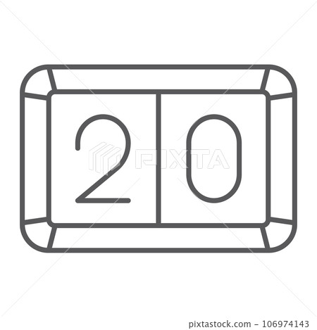 Score thin line icon, game and goal, scoreboard sign, vector graphics, a linear pattern on a white background. Score thin line icon, game and goal, scoreboard sign, vector graphics, a linear pattern on a white background. 106974143