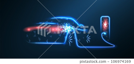 EV. Electric car connect to charging station. Eco power, EV charger 106974169