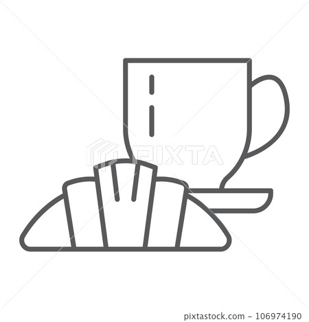 Restaurant thin line icon, eat and food, cafe sign, vector graphics, a linear pattern on a white background. Restaurant thin line icon, eat and food, cafe sign, vector graphics, a linear pattern on a white background. 106974190