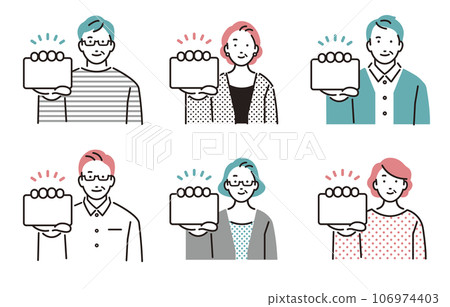 Senior set with people cards Senior set with people cards 106974403