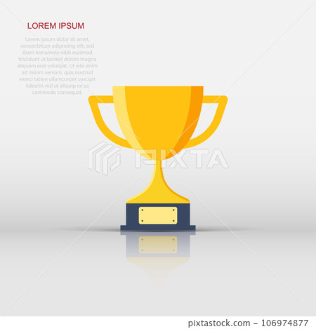 Trophy cup icon in flat style. Goblet prize vector illustration on isolated background. Award sign business concept. Trophy cup icon in flat style. Goblet prize vector illustration on isolated background. Award sign business concept. 106974877