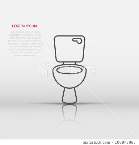 Toilet bowl icon in flat style. Hygiene vector illustration on isolated background. WC restroom sign business concept. Toilet bowl icon in flat style. Hygiene vector illustration on isolated background. WC restroom sign business concept. 106975065