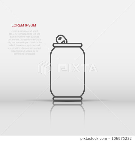 Soda can icon in flat style. Drink bottle vector illustration on isolated background. Beverage sign business concept. 106975222
