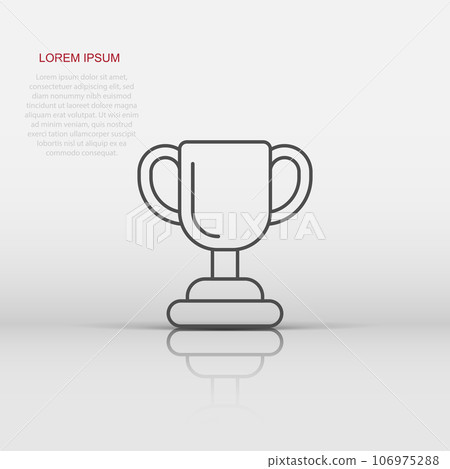 Trophy cup icon in flat style. Goblet prize vector illustration on isolated background. Award sign business concept. Trophy cup icon in flat style. Goblet prize vector illustration on isolated background. Award sign business concept. 106975288