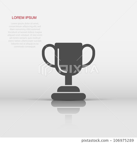 Trophy cup icon in flat style. Goblet prize vector illustration on isolated background. Award sign business concept. Trophy cup icon in flat style. Goblet prize vector illustration on isolated background. Award sign business concept. 106975289